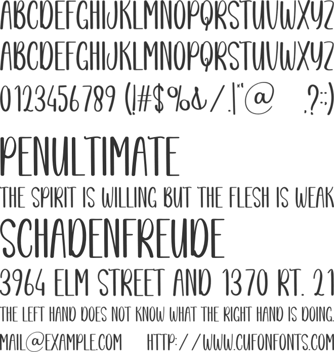 Designer Creative font preview