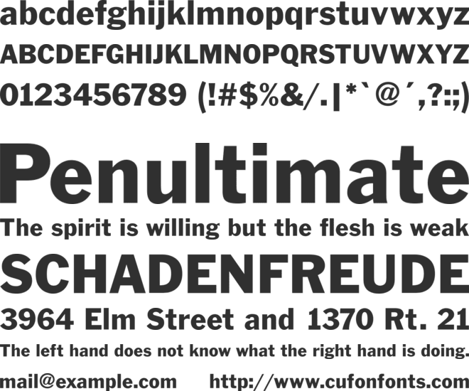 Franklin Gothic font preview