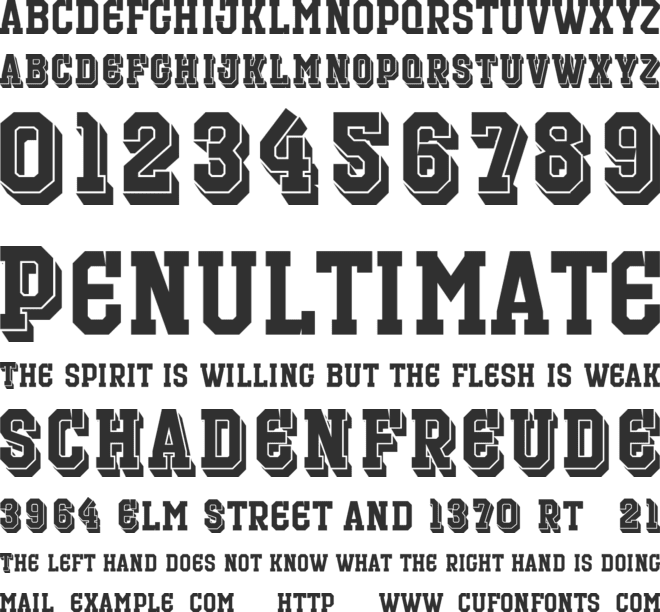 Outfielder font preview