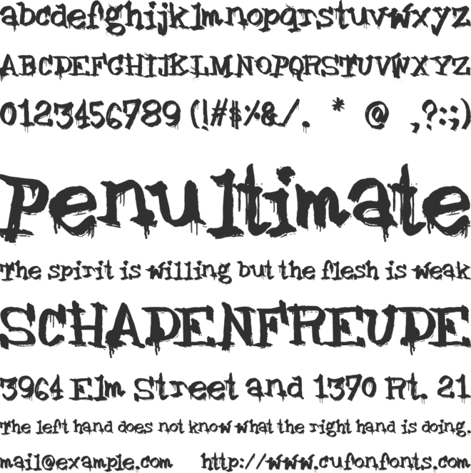 Carnage In The Office font preview