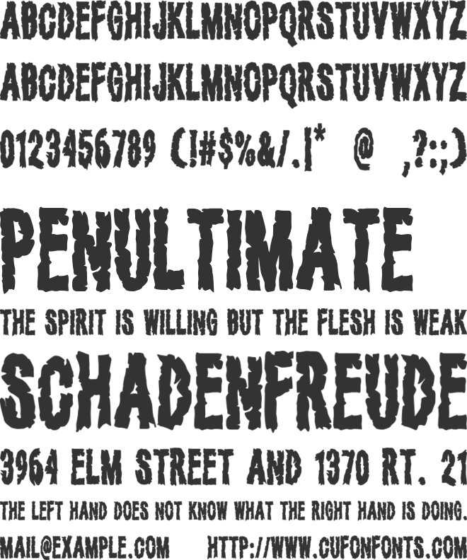 White Night Club font preview