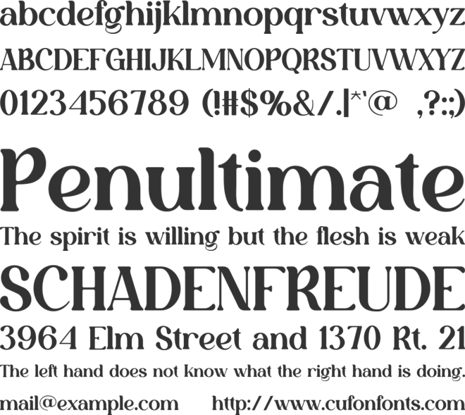 Suwargi font preview