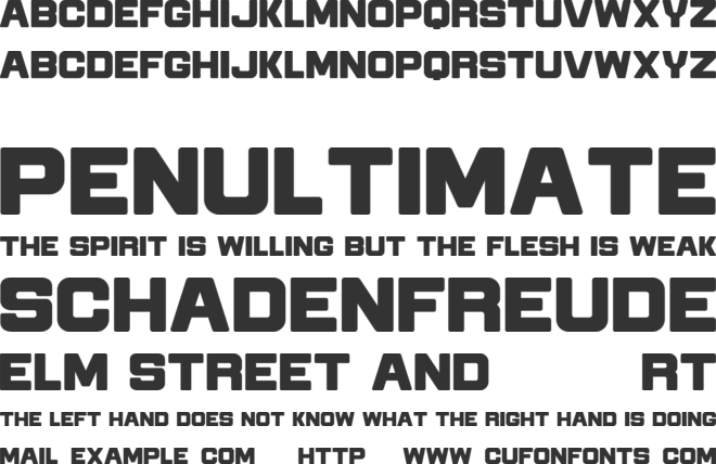 Rayon Free font preview