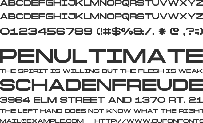 THE EXTENDED FONT FREE font preview