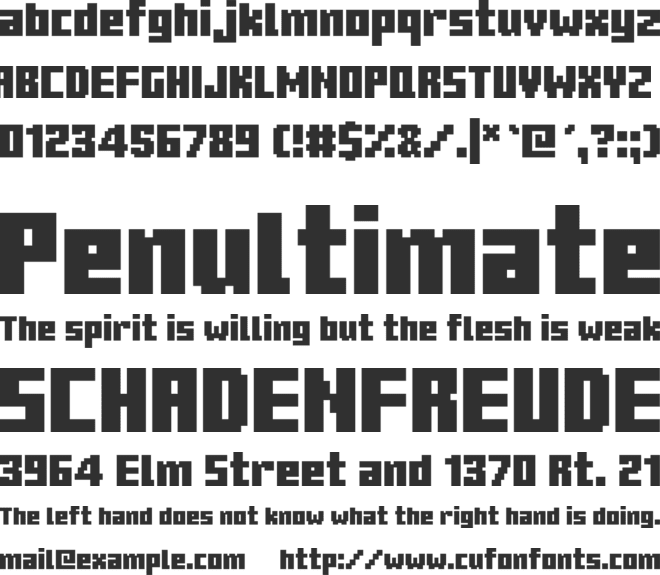 Minecraft Title font preview