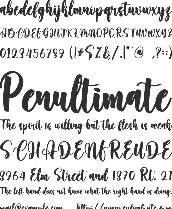 Calling font preview