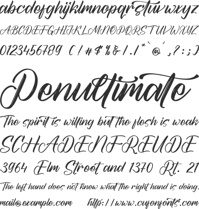 Alldegha Ramture font preview