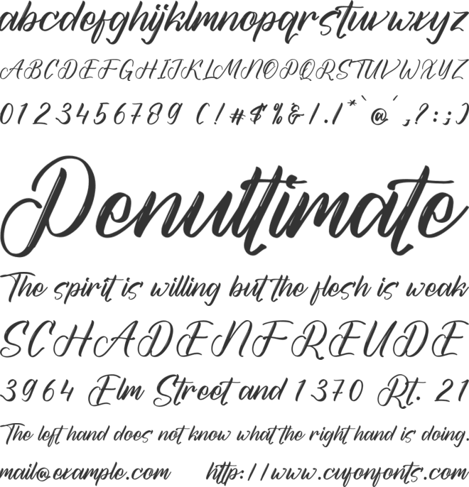 Alldegha Ramture font preview