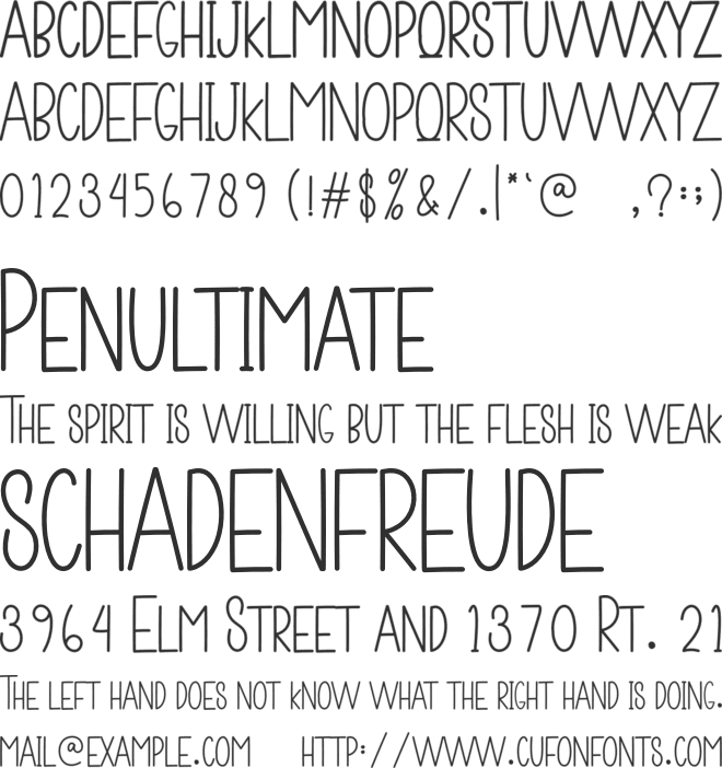 Books And Pens font preview