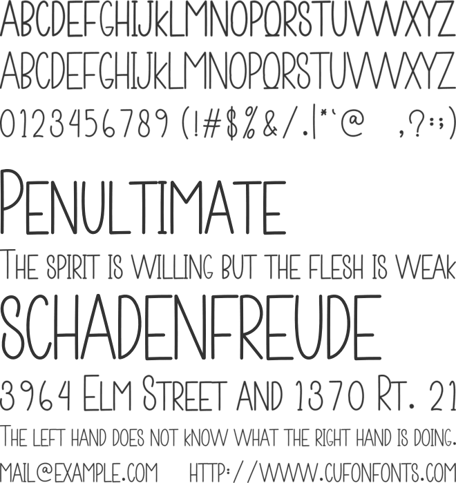 Books And Pens font preview