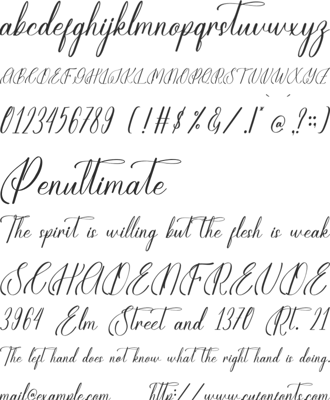 Elsantie Perilyna font preview
