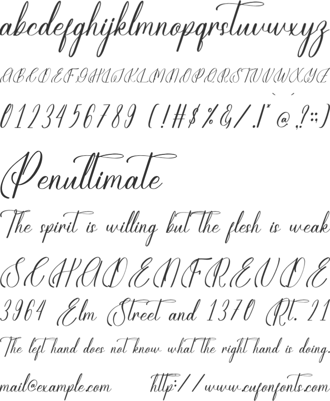 Elsantie Perilyna font preview