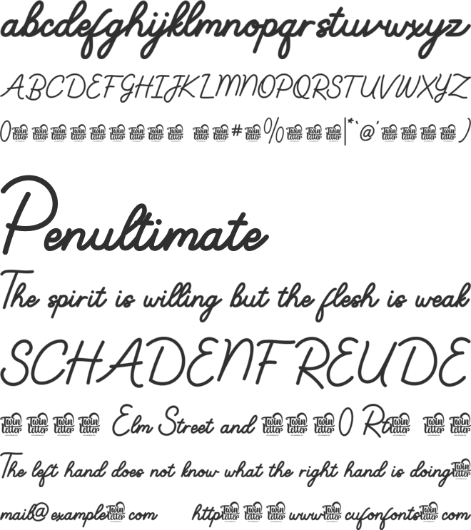 Theraria Trial font preview