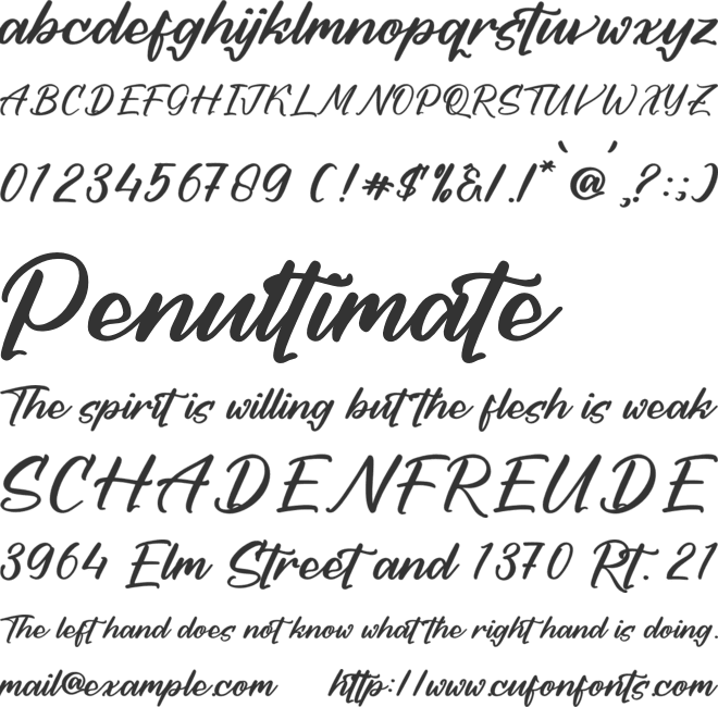 Denthyra font preview