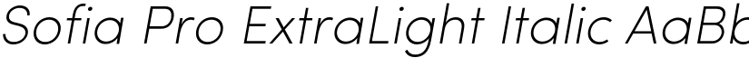 Sofia Pro ExtraLight Italic font