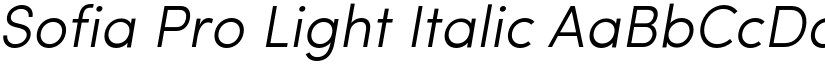 Sofia Pro Light Italic font