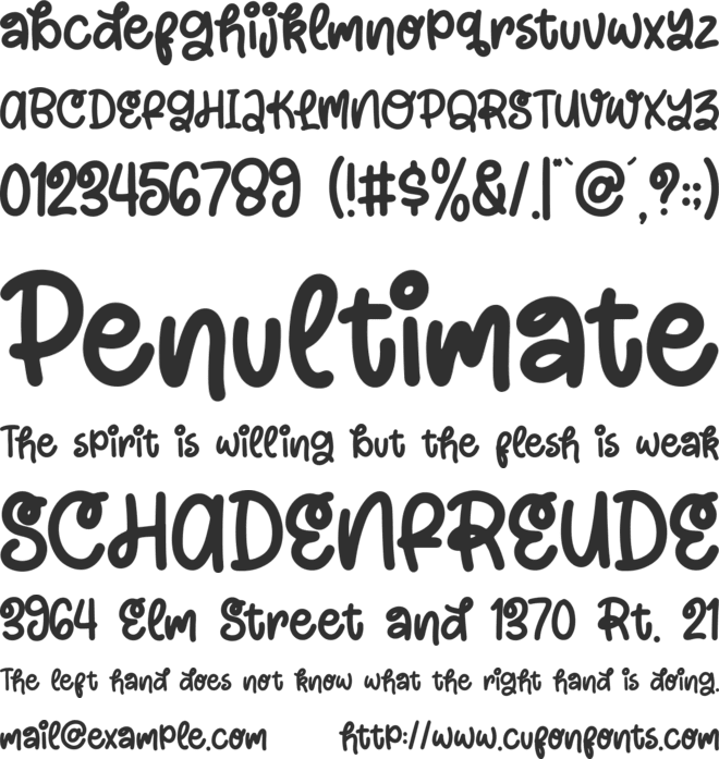 Short Cake font preview