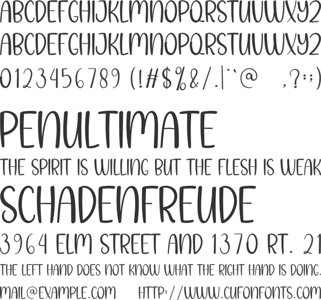 Palm Sugar font preview