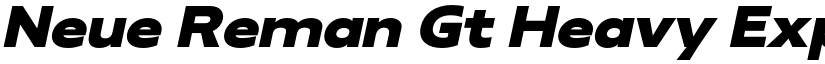 Neue Reman Gt Heavy Expanded Italic font