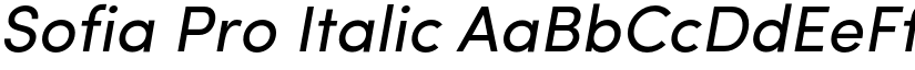Sofia Pro Italic font