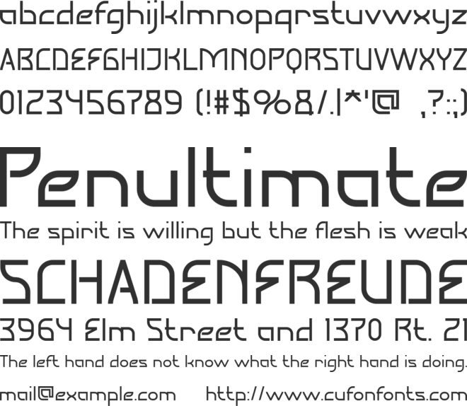 UPCHARGE font preview
