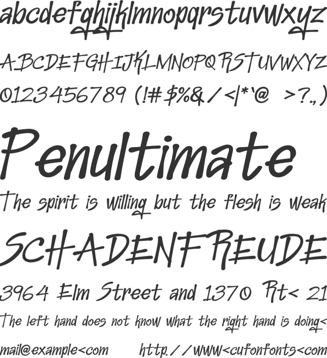 Wall Shaker font preview