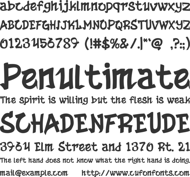 Tough Art font preview