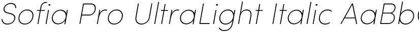 Sofia Pro UltraLight Italic font