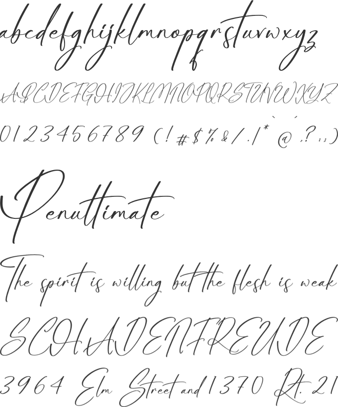 Benithany Geollyckas font preview
