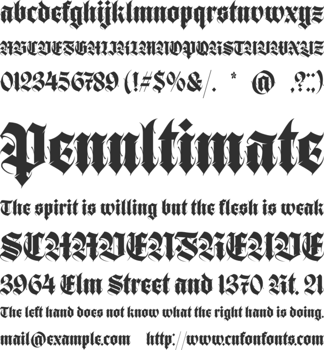 Brave Thorn font preview