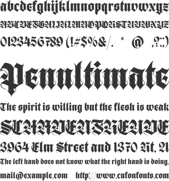 Brave Thorn font preview