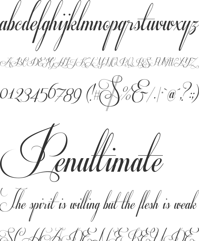 Respective font preview