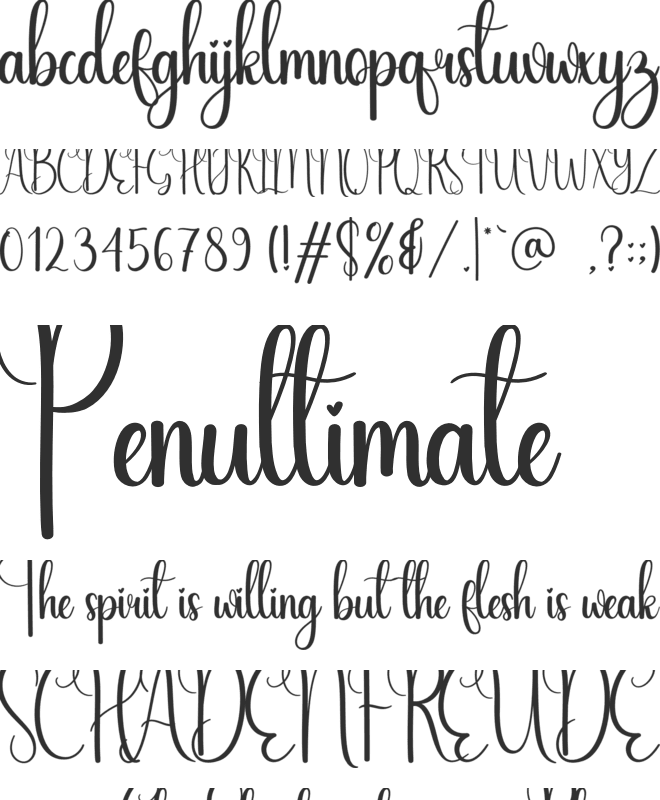 Simple Writing font preview
