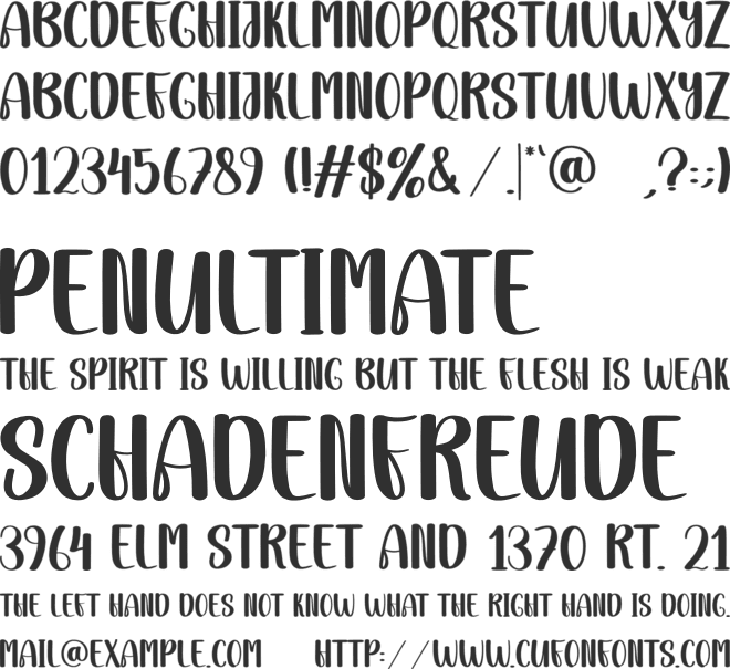 Quiet Night font preview