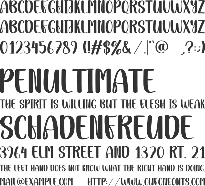 Quiet Night font preview