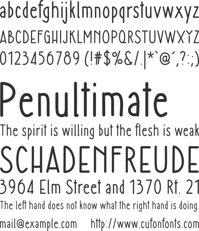Neue Mail font preview