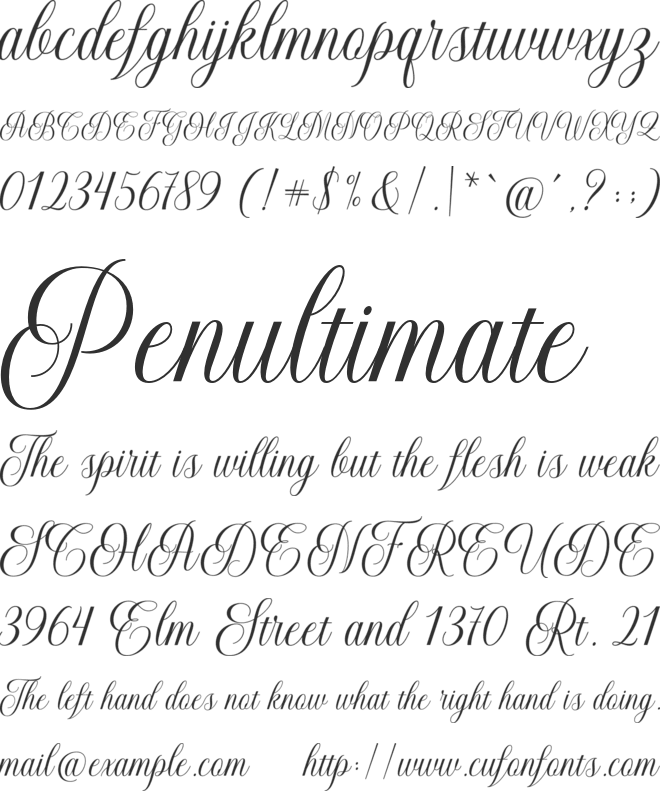 Grethania Script font preview