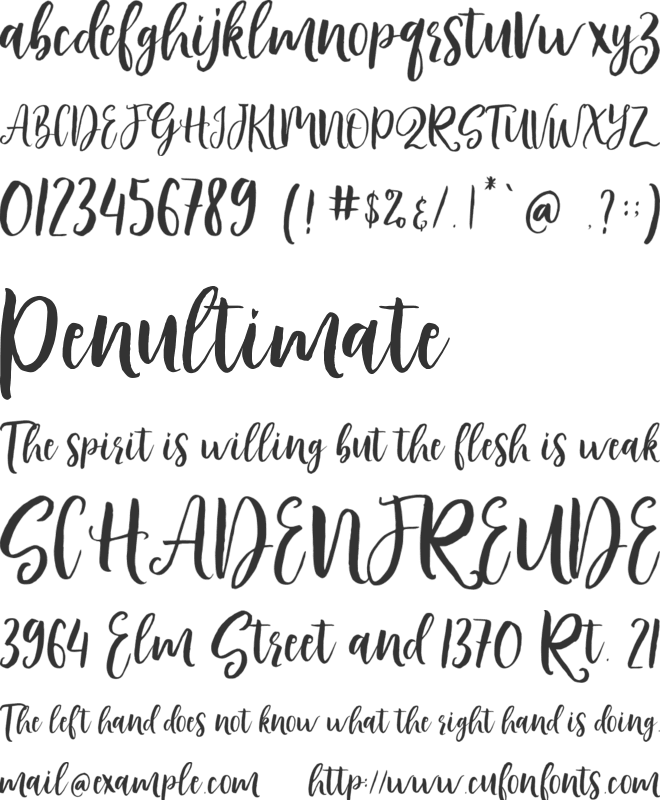 Vamellia Alt font preview