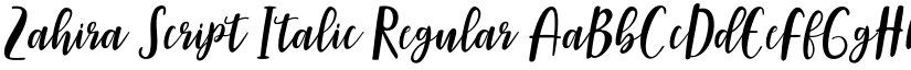 Zahira Script Italic Regular font
