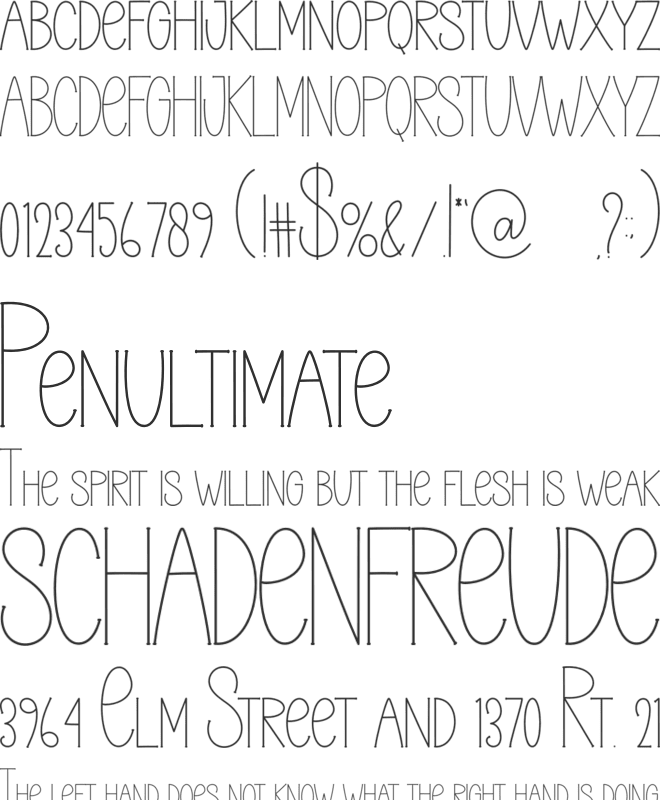 MINIMALIST WRITING font preview