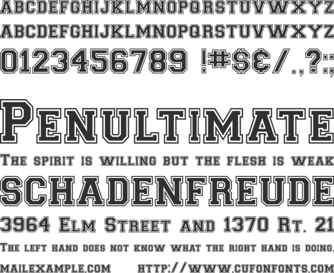CollegiateHeavyOutline font preview