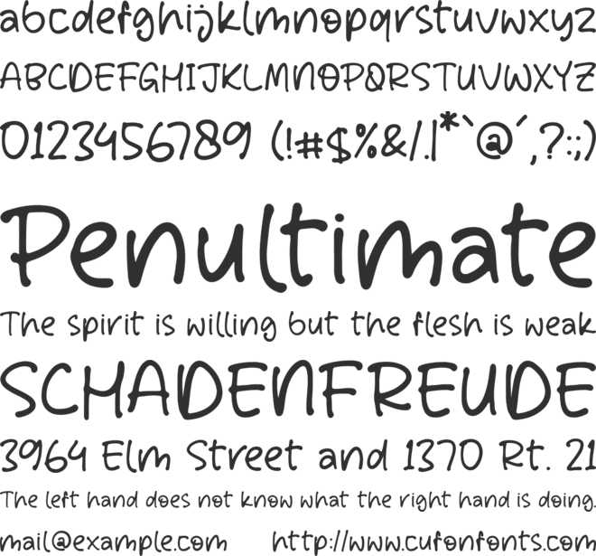 Wondering Notes font preview