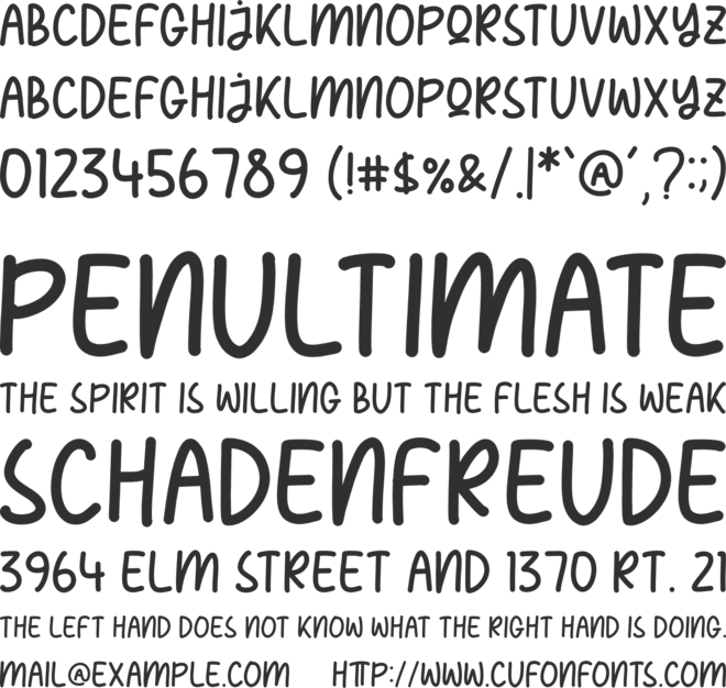 PENCAKE SWEETY font preview