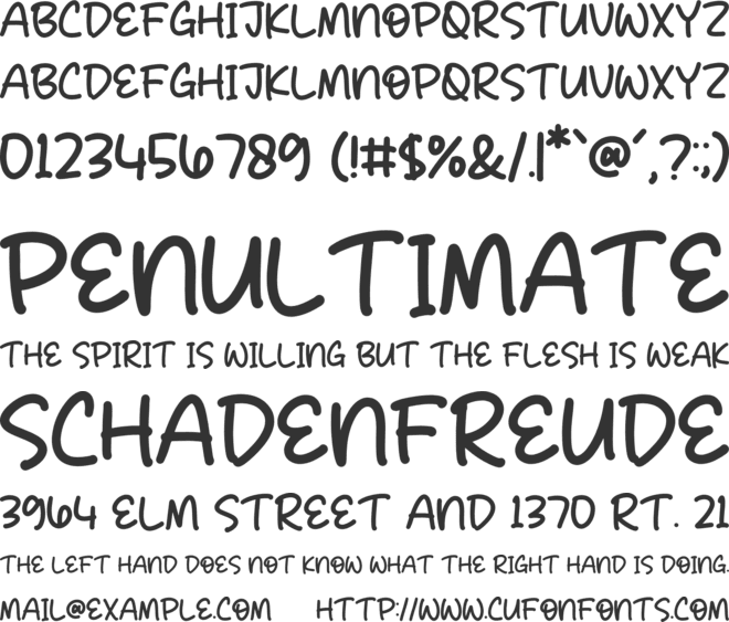Children Twiny font preview