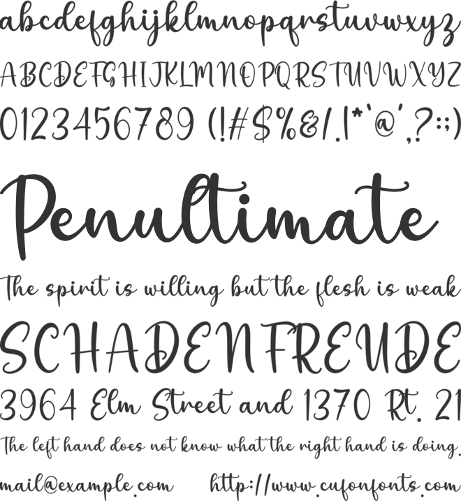 Davinia font preview