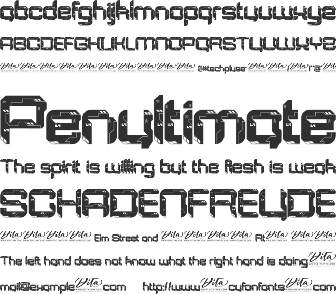 Techpluse Personal Use font preview