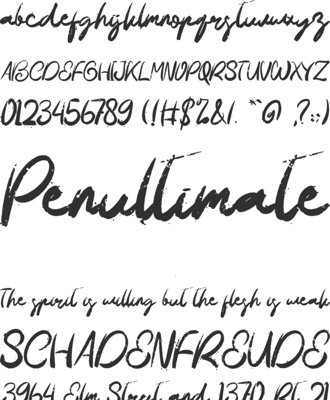 Dheelty font preview