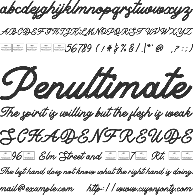Tranquility font preview