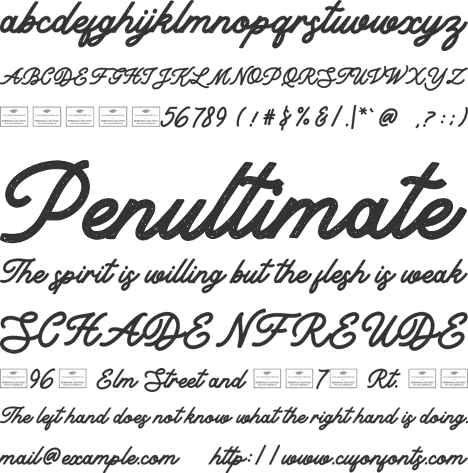 Tranquility font preview