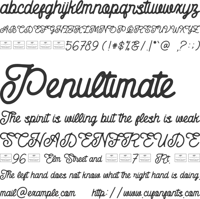 Azure Garden font preview